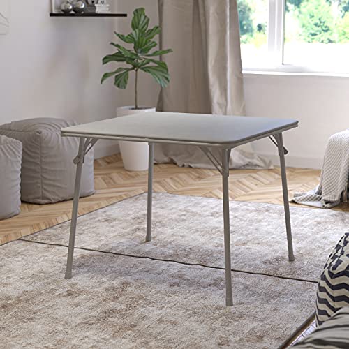 EMMA + OLIVER 33.5" Square Multipurpose Folding Card Table for 4 Players, Portable Square Folding Table with Padded Vinyl ...