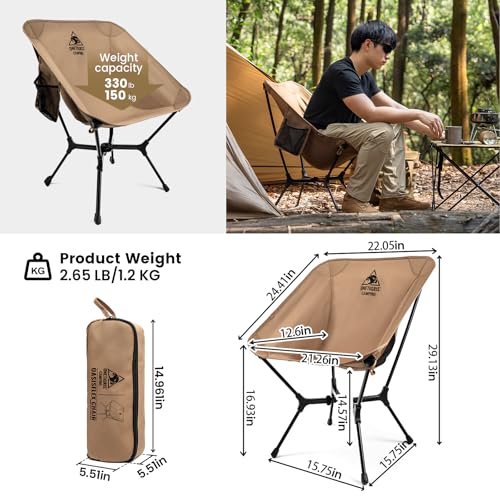 ONETIGRIS OasisFlex Camping Chair,Portable Chair with Carry Bag,Great for Camping,Beach,Picnic,Park,Lawn,Sports and Outdoo...