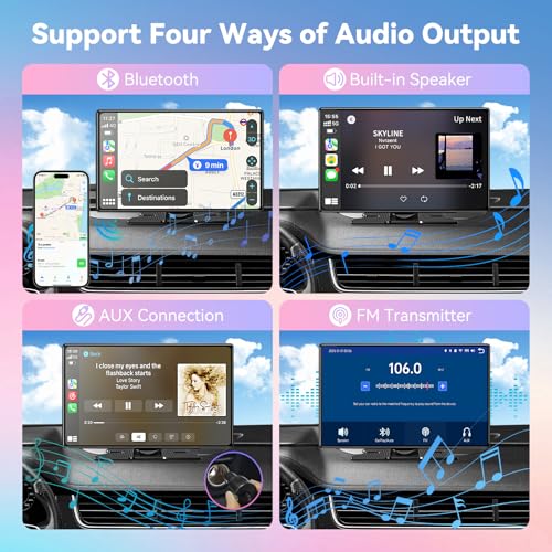 Wireless Carplay Screen for Car, 11.3" Extra Large A-pple CarPlay & Android Auto Screen with 4K Dashcam & 1080P Backup Cam...