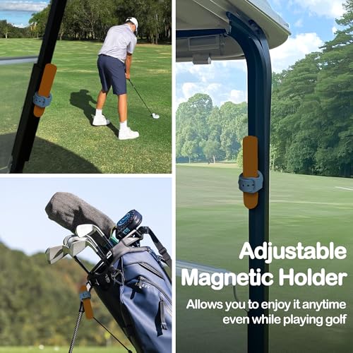 Magnetic Golf Cart Accessories - Adjustable Silicone Stand Clip Holder with Built-in Magnet, Holds 45-70 Rings, Perfect fo...