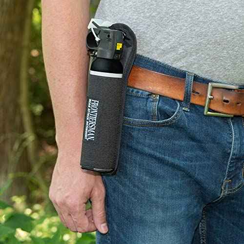 Sabre Frontiersman Bear Spray Holster for 7.9 & 9.2 Oz. Canisters, Nylon Chest, Belt, Waist, & 3-in-1 Options Available, Adjustable Straps, Strong Elastic Prevents Canister Loss, Hook & Loop Design