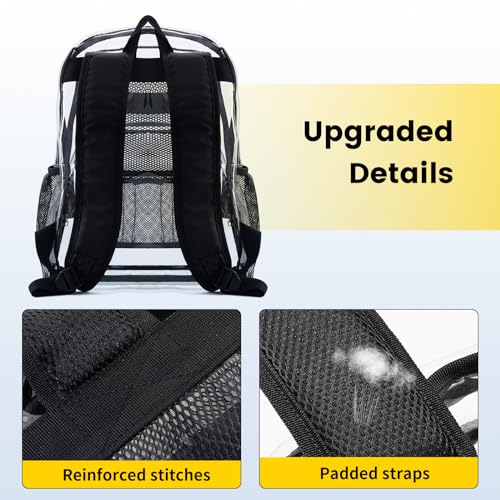 Vorspack Clear Backpack - Heavy Duty PVC Transparent See Through Backpack for College & Workplace