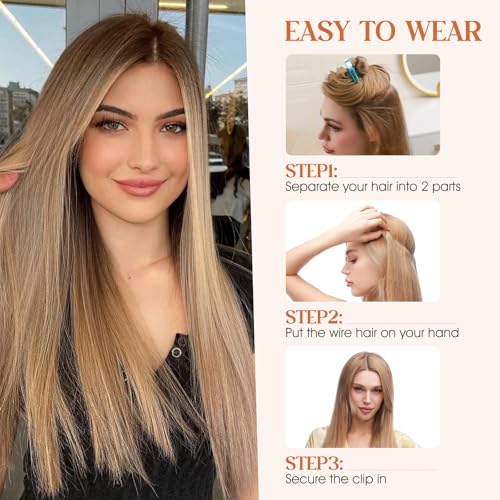 S-noilite Halo Hair Extensions Real Human Hair,Invisible Wire Hair Extensions with Adjustable Fish Line Halo Extensions for Women 16Inch 80G(Wine Red)