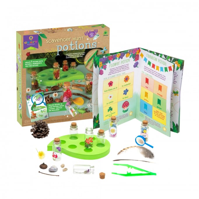 Craft-Tastic Scavenger Hunt Potions - Nature DIY Craft Kit - Create Magical Nature Potions - Makes 7 Potions - Comes with Recipe Book - Ages 4+ with Adult Help