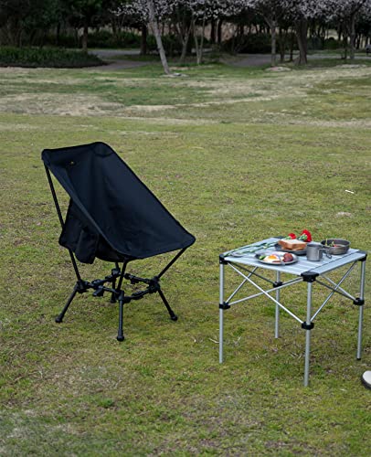 iClimb Two-Heights Light Compact Comfortable Camping Folding Beach Chair with Anti-Sinking Large Feet and Carry Bag