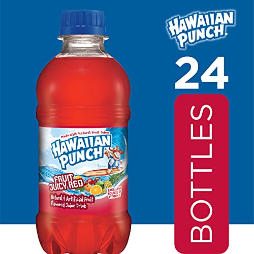 Hawaiian Punch Fruit Juicy Red Fruit Juice Drink, 10 Fl Oz Bottles, 24 Count (4 Packs Of 6), Ready-to-drink, On-the-go, Ca...