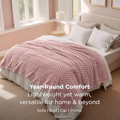 Bedsure GentleSoft Blankets Queen Size for Bed - 350GSM Super Soft Cozy Blanket for Women Men Girls as Gifts, Large Fuzzy ...