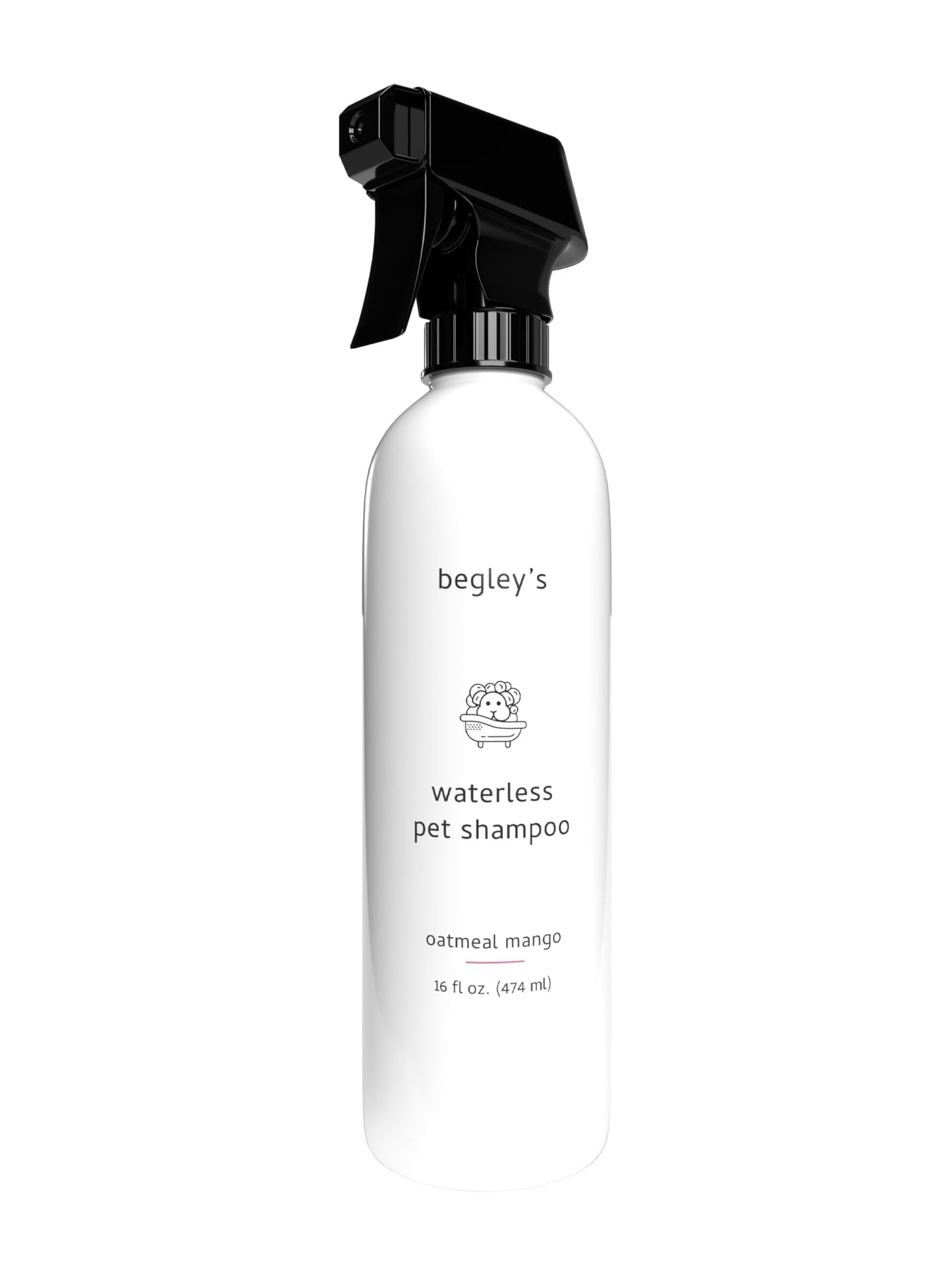 Begley's No Rinse Waterless Pet Shampoo, Bathless Cleaning, Deodorizing, and Odor Removal for a Shiny, Fresh Smelling Coat - Effective for Dogs, Puppies, and Cats - Fresh Oatmeal Mango Scent