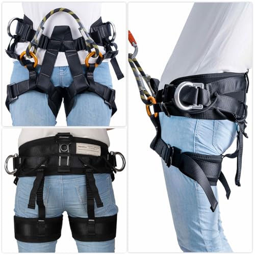 HandAcc Climbing belts, Thicken Professional Large Size Safety Seat Belts for Tree Climbing, Rescuing Work, Rappelling and...