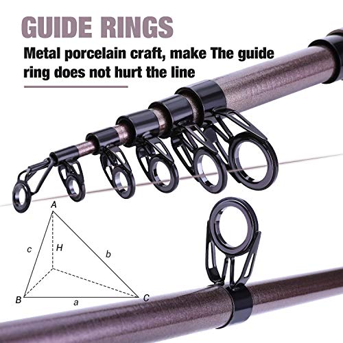 Sougayilang Fishing Rod Reel Combinations, 24 Ton Carbon Fiber, Portable Telescopic Fishing Rod Spinning Reels for Travel ...