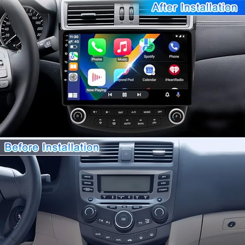 for Honda Accord 7th 2003 2004 2005 2006 2007, Android 13 Car Stereo with Wireless Carplay Android Auto, 10 inch Touchscre...