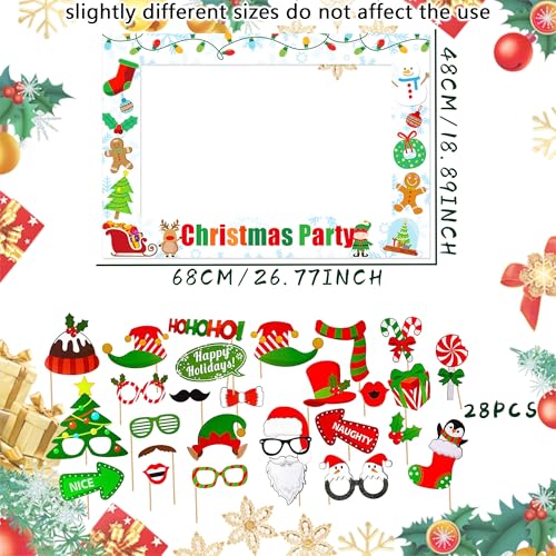 Christmas Photo Booth Props 29Pcs Christmas Elf Party Photo Booth Props Ugly Sweater Decoration Photoshoot Props Ugly Swea...