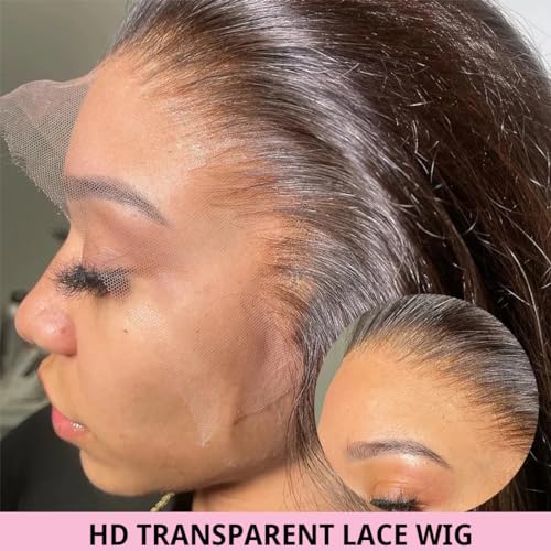 22inch 13x6 Lace Front Wigs Human Hair Pre Plucked 180% Density Body Wave HD Lace Front Wigs Frontal Wigs for Women Human Hair Wig with Baby Hair Natural Color