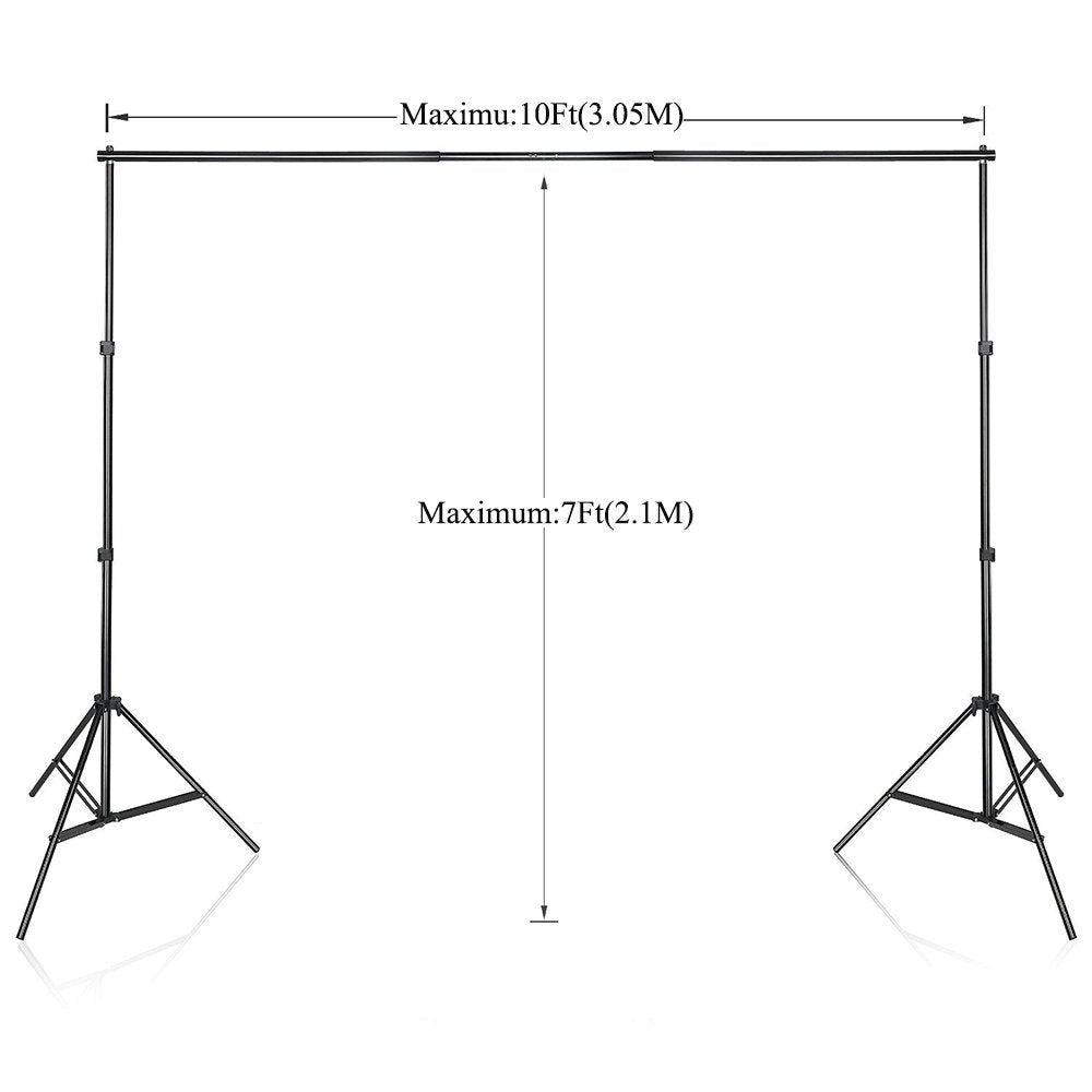 SLOW DOLPHIN Photo Video Studio 10x7ft(WxH) Adjustable Backdrop Support System Kit Background Stand with Carry Bag