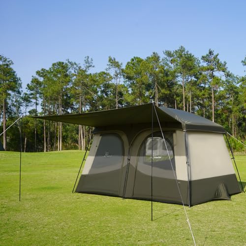 Vidalido Tents，3-4 Person Camping Tent with Extended Vestibule，Weather Resistant Family Tents with Breathable Mesh Window...