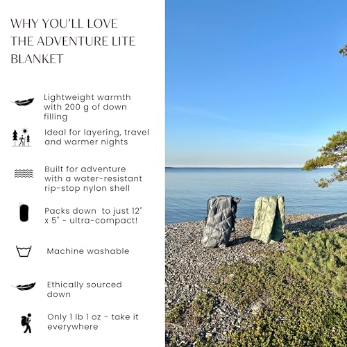 Noora North Down Camping Blanket with Footbox – 650 Fill Power, Lightweight, Packable, Water Resistant Backpacking Quilt &...