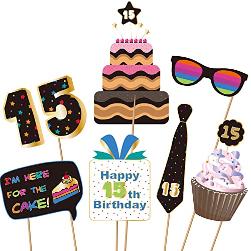 BRT Bearingshui 15th Photo Booth Props, Birthday Party Accessories, Signs, Decorations & Favors