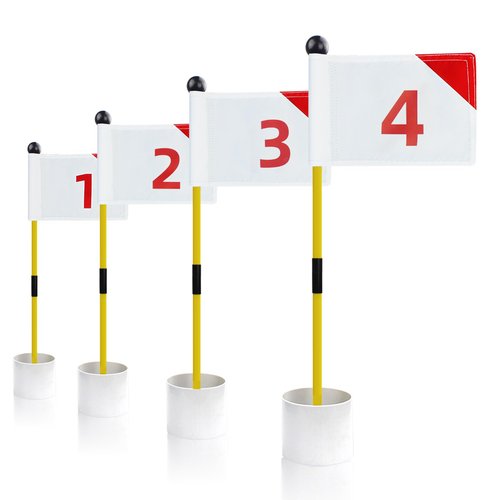 KOFULL Golf Putting Green Flag and Hole Cup for Yard Practice Set, Golf Flag Hole Cup Set, Portable 2-Section Fiberglass Golf Pin Flagstick, Gifts for Golfer
