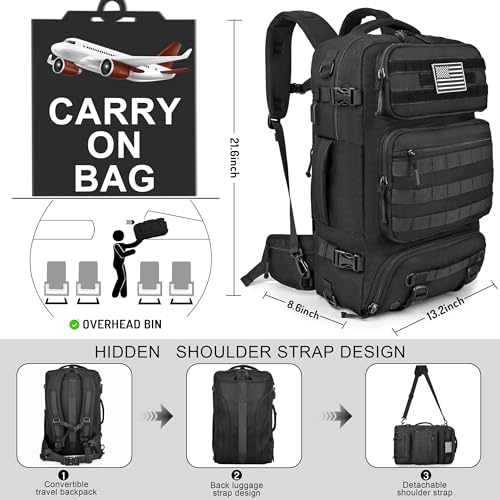 DEYACE 40L Travel Backpack Mens TSA Approved Carry-on Durable Large Weekender Backpack Fits 17.3 Inch Laptop YKK-Zipper AE...