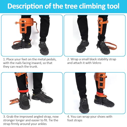 Esayendder Tree Climbing Spikes,Tree Climbing Kit,Tree Climbing Gear,Suitable for Fruit Picking,Tree Climbing,Hunting