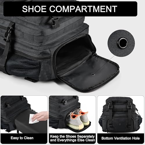 LHI Tactical Military Backpack for Men and Women 25L/35L Army Assault Pack Bag Small Rucksack with Bottle Holder