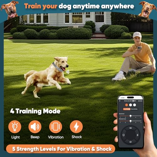 Aweec GPS Electric Dog Fence with Free App, Wireless Fence System with Training Collar, Portable for Outdoor Use, Recharge...