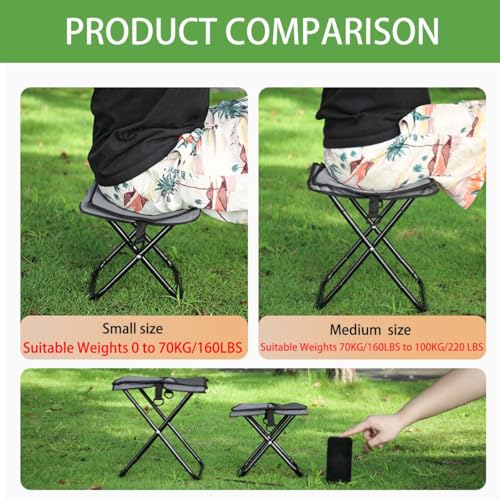 HILIMSE Compact Folding Stool for Adults Design and Portable Backpacking Stool with Handbag Style,Lightweight Mini Chair f...