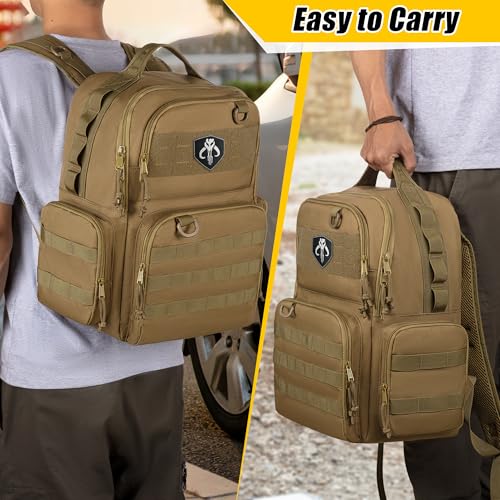 Rexmica Tool Bag Backpack for Men with 3 Tool Pouches, Heavy-Duty Tool Storage Organizer Bag with Padded Shoulder & Waist ...