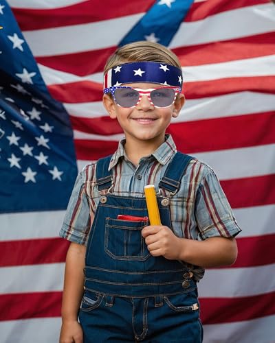 BleSky Kids 4th of July American Flag Costume Cape, American Flag Patriotic Independence Day Holiday Costumes Celebratio P...