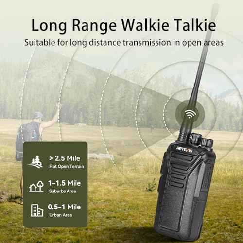 Retevis RT27V MURS Radios, Walkie Talkies with Earpiece, Long Range, Rechargeable, Low-Traffic Channel, Durable, Two Way Radios for Hunting Camping Farm£¨2 Pack£©