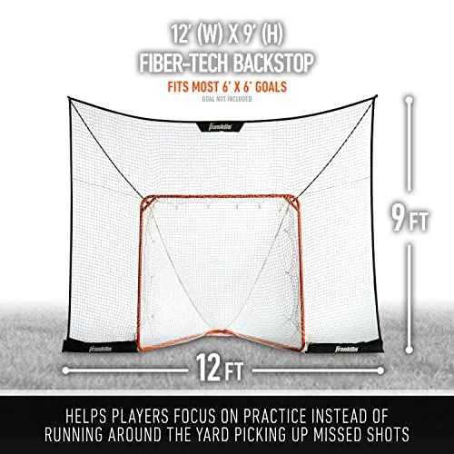 Franklin Sports Lacrosse Backstop Net - Lax Goal Backstop Net for Shooting Training + Practice - Extra Large + Durable - 12' x 9'