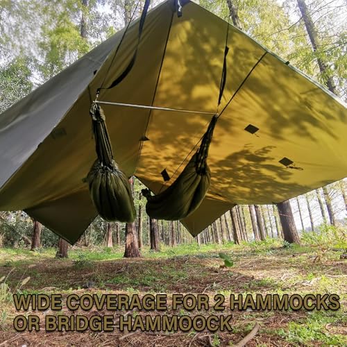 Onewind Penumbra Hot Tent, 14ft Camping Hammock Tarp for 4-Season, Waterpoof and Flame Retardant Hammock Rain Fly with Sto...