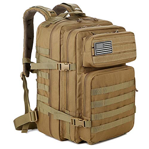 QT&QY 45L Military Tactical Backpacks Molle Army Assault Pack 3 Day Bug Out Bag Hiking Treeking Rucksack…