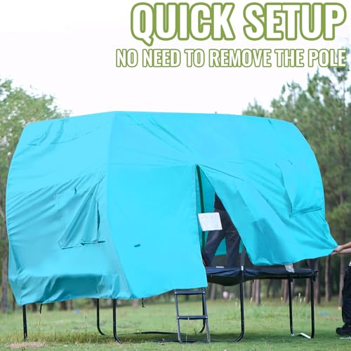 Gardenature 10FT/12FT/14FT Trampoline Tent(Tent Only), Fit Round Trampolines, Shade Cover with LED Light, Outdoor Trampoli...
