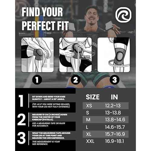 Rehband 7051 Classic 7mm V-Knee-Sleeve for Weightlifting, Competition Grade Powerlifting Knee Sleeve, Compression Sleeve for Crossfit, Squats, Gym, Colour:Carbon/Black - 1 Pair, Size:Medium