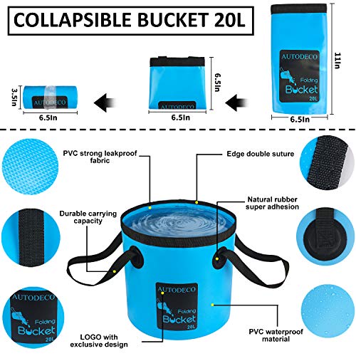AUTODECO 42Pcs Car Wash Detailing Kit Cleaning Set with Foam Gun Sprayer, Long-Handle Brush, Collapsible Bucket, Large Was...