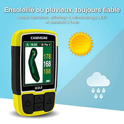 CANMORE HG200 Plus Golf GPS - Easy-to-Read Color preloaded 41,000 Course map Worldwide Shape of The Green and The Fairway-...