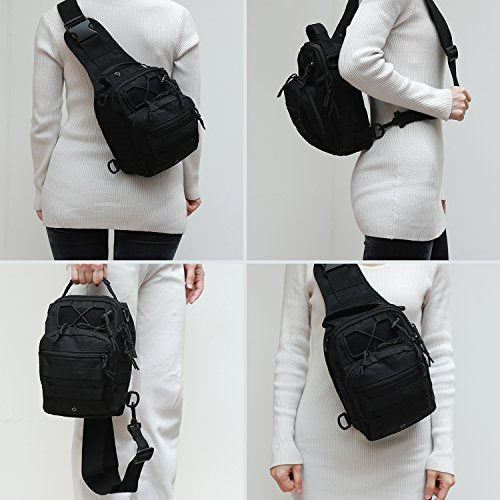 Novemkada Tactical Shoulder Bag,1000D Outdoor Military Sling Daypack Backpack