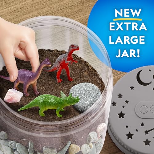 National Geographic Dinosaur Terrarium Kit for Kids – Multicolor Light-Up Terrarium, Build a Dino Habitat with Real Plants...