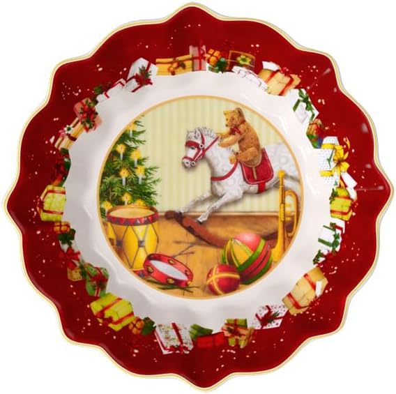 Villeroy & Boch Toy's Fantasy Christmas Pastry Bowl, Premium Porcelain, Colorful Festive Design