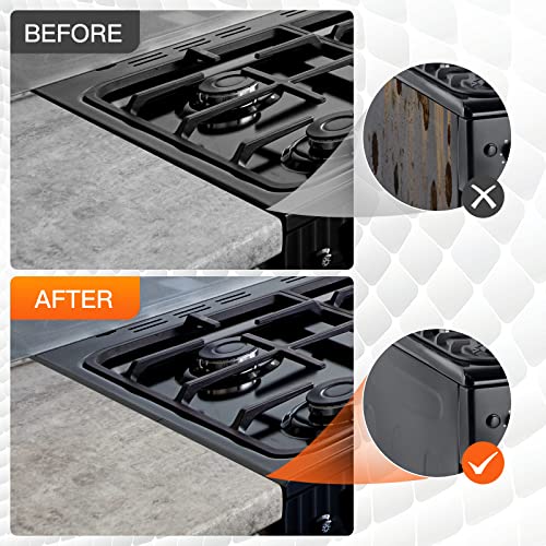 Stainless Steel Stove Gap Covers,Stove Gap Filler, Range Trim Kit, Stove Gap Guards, Heat Resistant and Easy to Clean, Eas...