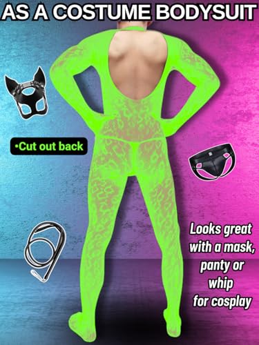 EHSUYAB Rave Outfits For Men, Festival Party Clubwear, Leopard One Piece Full Lace Jumpsuit, Sexy Lingerie Costume Bodysuit