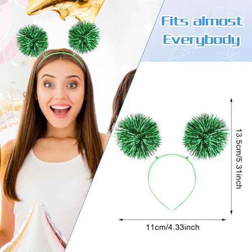WY LIGHTING LEVEL Pom Pom Headbopper Fun Festive Headwear Foil Strips Tinsel Fashion Hair Hoop Fluffy Ball Headband Fancy ...