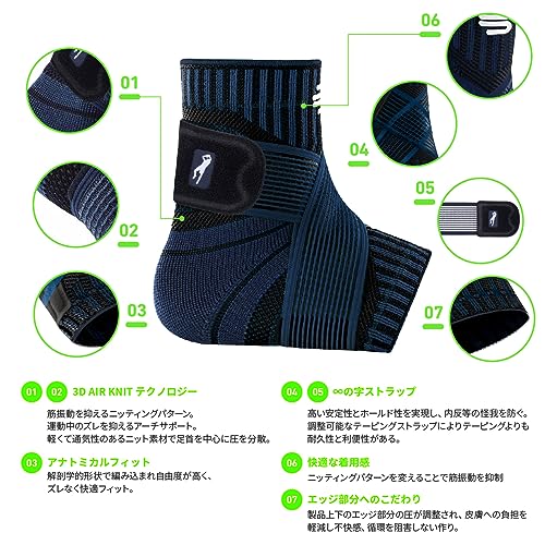 Bauerfeind Sports Ankle Support, Dirk Nowitzki, Navy, left, XXL