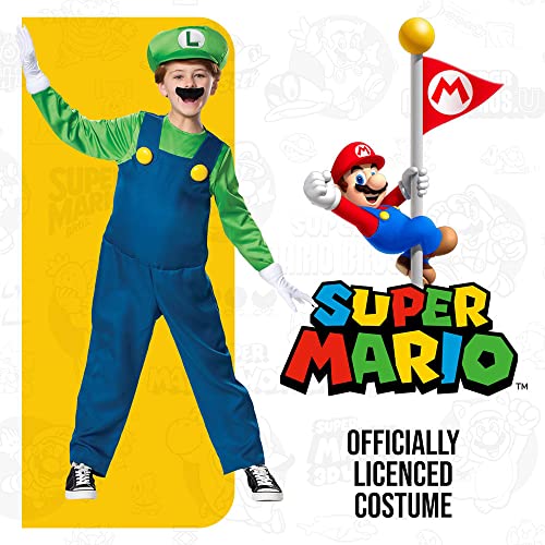 Nintendo Super Mario Brothers Boys Luigi Deluxe Costume