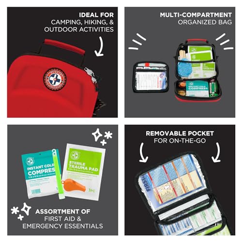 Be Smart Get Prepared First Aid Kit, 303 Piece: Clean, Treat, Protect Minor Cuts, Scrapes. Home, Office, Car, School, Busi...