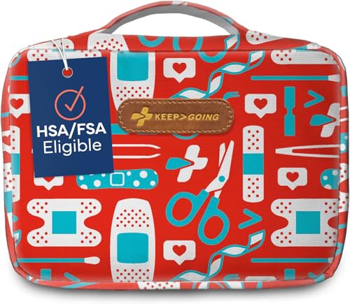KeepGoing Large Home First Aid Kit for Kids – 270 Pc. for Car, Home, Dorm, & Boat with Latex-Free Bandages – 10 x 7 x 3.5 ...