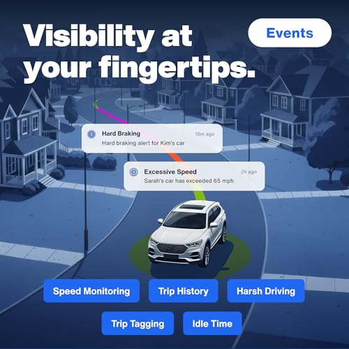 Bouncie GPS Tracker for Vehicles with Real-Time Location, Route History, Speed Monitoring, Geo-Fence & Accident Notificati...