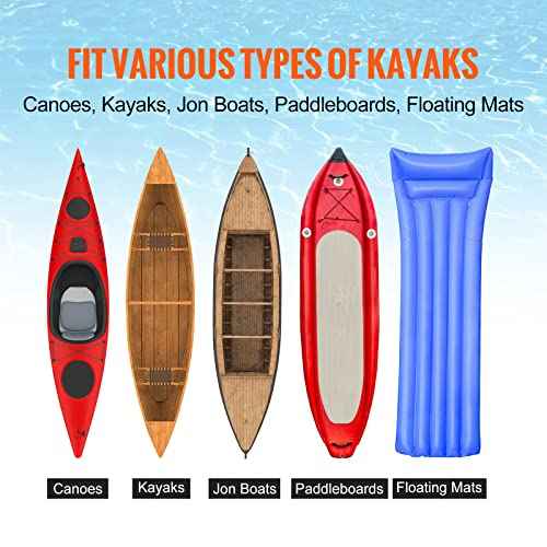 VEVOR Heavy Duty Kayak Cart, 350lbs Load Capacity, Detachable Canoe Trolley with 13'' Beach Wheels, Adjustable Carrier Width & Nonslip Support Foot, for Kayaks Canoes Paddleboards Float Mats Jon Boats