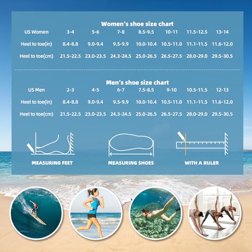 Water Shoes for Women Men Quick-Dry Aqua Socks Swim Beach Barefoot Yoga Exercise Wear Sport Accessories Pool Camping Must ...
